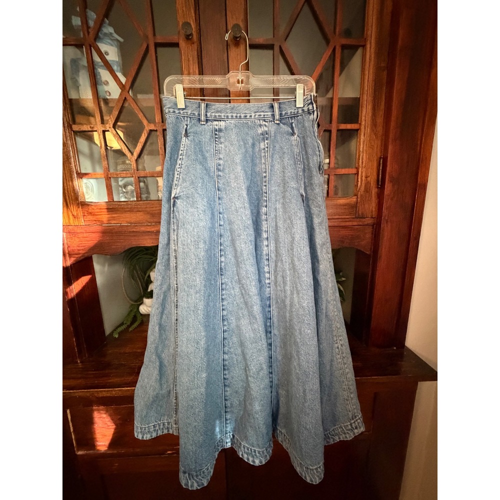 Madewell Blue Denim Maxi Skirt Size 26 High Rise A-Line Long Jean Skirt
